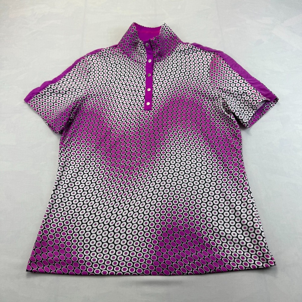 Tail Golf Medium Shirt Purple Geometric Circle Stretch Short Sleeve Women's